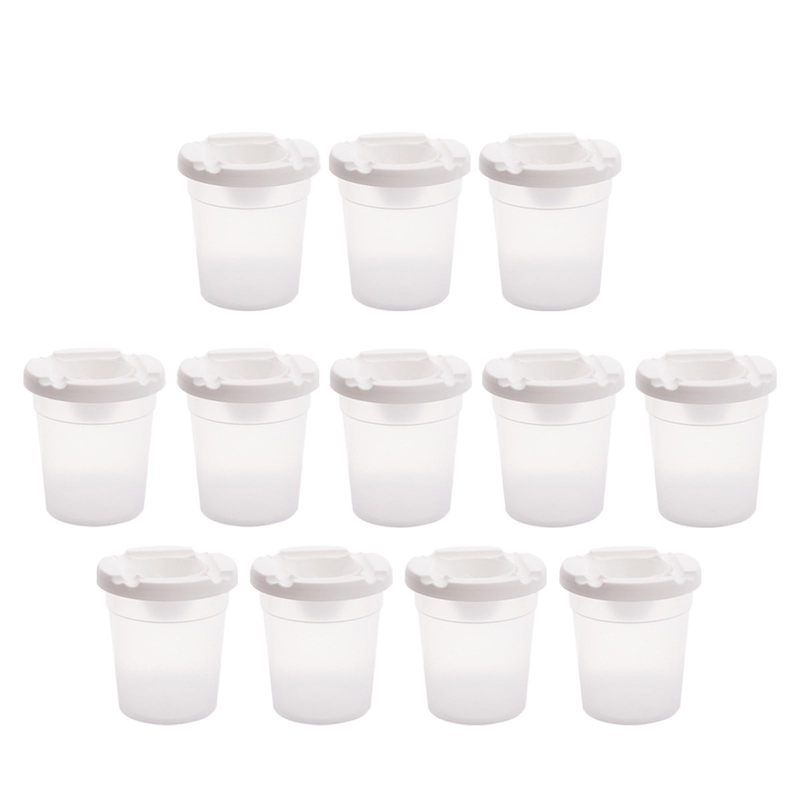 12 / 24Pcs Painting Brush Washing Cups with Lids Paintbrush Cleaner Cup for Artist Kid Watercolor Acrylic Painting Art Class