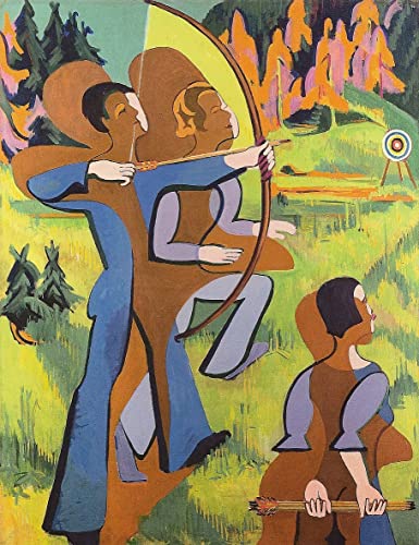 Affiche Kirchner Fille au chat Franzi poster peinture art mural moderne 60x90