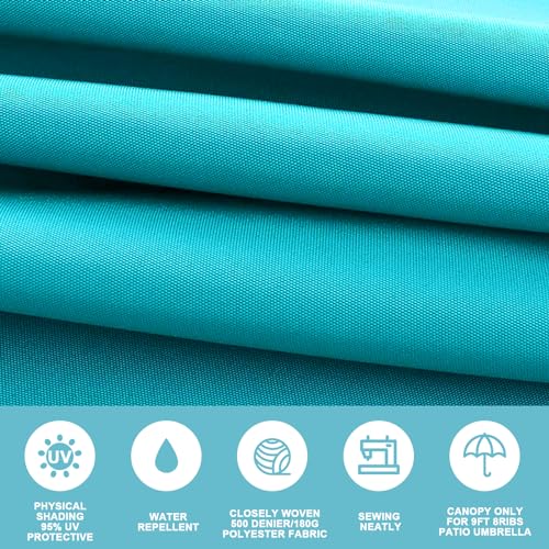 Jorohiker 9ft Patio Umbrella Replacement Canopy,Outdoor Table Market Yard Umbrella Top for Outdoor Umbrella Canopy with 8 Ribs (Sky Blue) by Jorohiker - Image 5