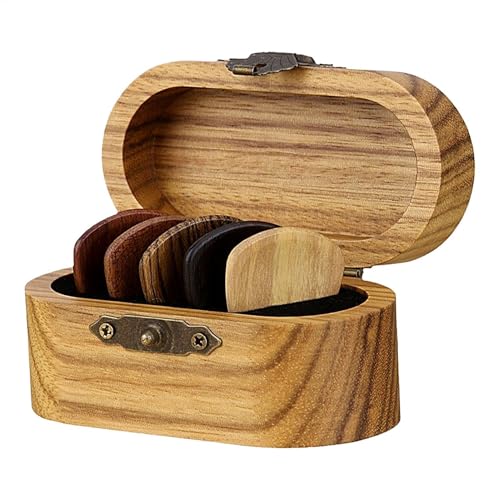 YRTUOP Gitarren Pick Halter, Tragbare Gitarren Plektrum Halter Etui Gitarren Plektrum Organizer Gitarren Plektrum Ständer Gitarren Plektrum Display Geschenk Für Gitarrenspieler Gitarristen, 8x4x4cm