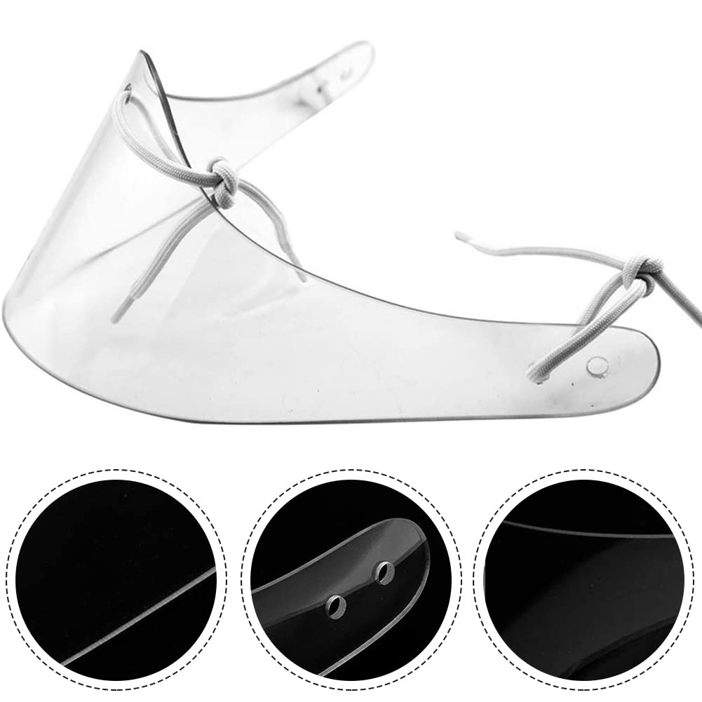 Protège-cou de gardien de but de hockey sur glace en polycarbonate transparent - Protège-gorge réglable pour casque de gardien de but