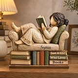 Pawfect House Gifts Just A Girl Who Loves Books, Personalized 2-Layered Wooden...