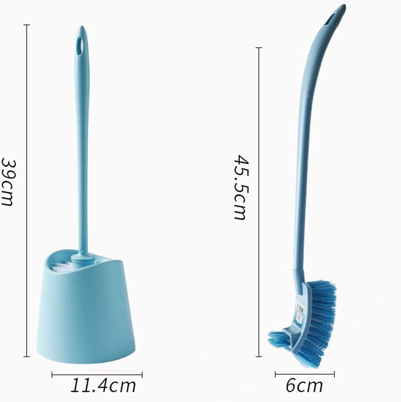 Toilet Brush Holder Lengthened Double-Sided Toilet Brush Household Long Handle Cleaning Brush Toilet Toilet with Base Cleaning Brush Toilet Brush Holders(Blue)