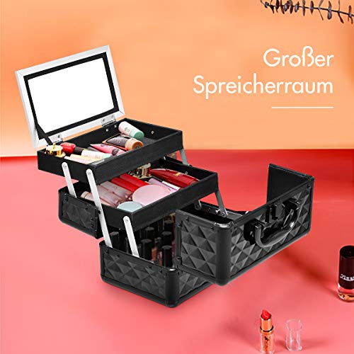 DREAMADE Kosmetikkoffer Mini, Schminkkoffer Make-up Multikoffer, Beauty Case, Make-up Box Kosmetikkasten ausklappbar… – Bild 2
