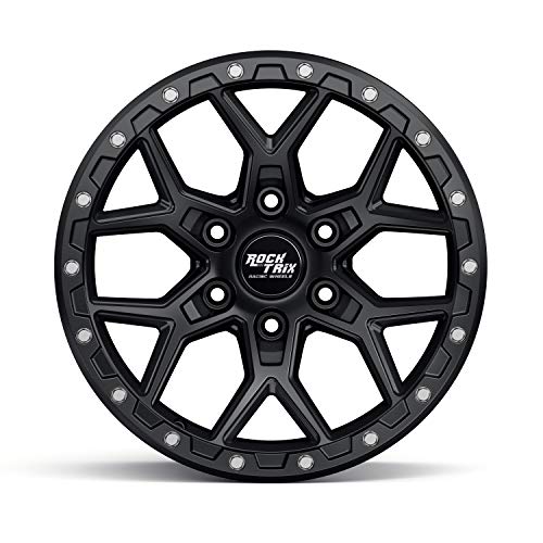 Image of RockTrix RT107 20 inch Wheel Compatible with 2001+ Toyota Tacoma, 6x5.5 6x139.7, 20x9 +12mm Offset, 5.5 Inch Backspace, 106.1mm Bore, Black, Also fits 2002+ 4Runner, FJ Cruiser, 2022+ Tundra