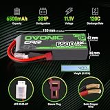 OVONIC 3s Lipo akumulator 11,1 V 6500 mAh 120 C z wtyczką Deans T Lipo akumulator do samochodów RC, ciężarówek, truggy, quadcopterów, helikopterów, ciężarówek, łodzi, samolotów (2 szt.)