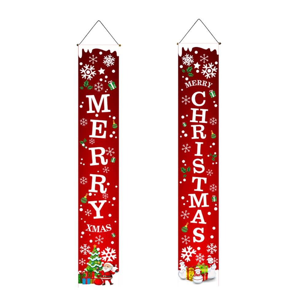 Weforu Merry Christmas Banner Porch Sign Outdoor Hanging Christmas