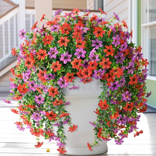 Artificial Fake Flowers Plants for Outdoor Spring Summer Decoration, 2