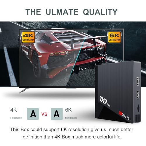 Image of FORIDA TX9 Pro Smart Android TV Box 4GB RAM 32GB ROM | Android 12.0 6K Ultra HD Streaming Device | Dual WiFi 2.4G /5G, Bluetooth, Quad-Core CPU, H.265 HEVC Media Player | Set Top Box
