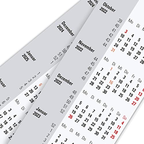 Truento Kalendarium für 2 Jahre (2023 & 2024) - passend für 3-Monats-Tischkalender mit Drehmechanik Cover