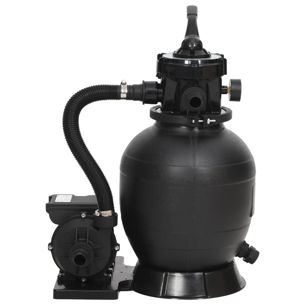 vidaXL Filtro de Arena para Piscinas Eficiente Potente Bomba Eléctrica Accesorio Alta Durabilidad con Válvula Desmontables de 6 Vías Negro