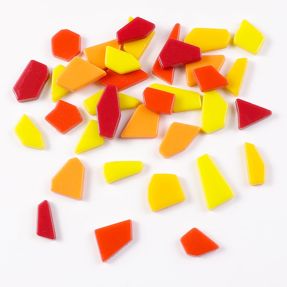 1 libra mini baldosas de vidrio de mosaico de esmalte irregular para artesanías suministros de mosaico a granel, tamaño pequeño aleatorio de piezas de vidrio reciclado rotas para bricolaje (RB500)