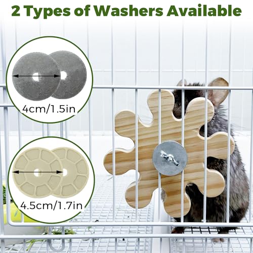 Image of Rotating Chinchilla Chew Toys and 250g(0.55lb) Organic Apple Sticks | Natural Kiln-Dried Wood Chinchilla Cage Accessories, Enrichment Play Toys & Chinchilla Treats, Satisfy Chewing Instinct