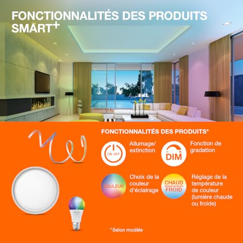 Plafonnier LED intelligent à intensité variable et contrôle vocal Google Alexa - 4