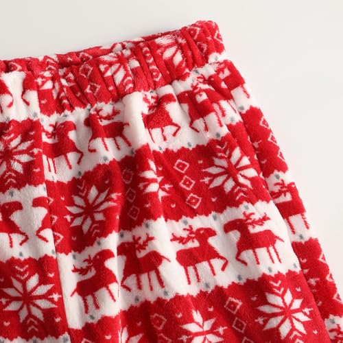 Christmas Pajama Pants Women Flannel Plush Santa Xmas Tree Sleep Pants - image 6