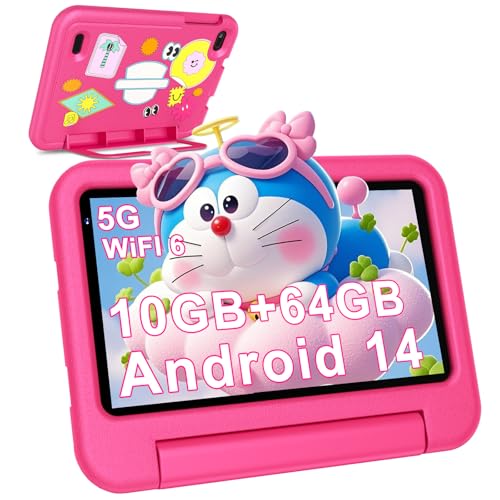 2025 Tablet Niños 7 Pulgadas Android 14, 10GB RAM + 64GB ROM (TF 1TB), WiFi 6, Bluetooth 5.0,...