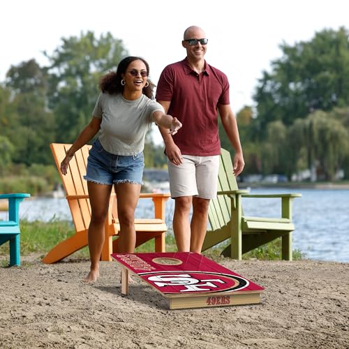 Image of YouTheFan NFL 2' x 3' Wood Cornhole Game with Logo Bags