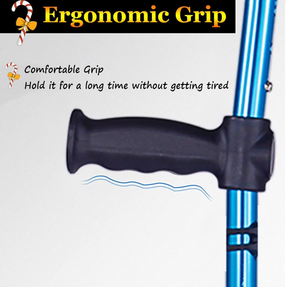 Stampelle per avambraccio,Stampelle Pieghevoli per Adulti,Stampelle ergonomiche per Camminare,10 Fermate Regolabili in Altezza,Punte in Gomma Antiscivolo,Unisex