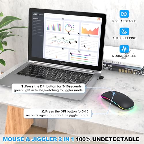 ワイヤレスマウス 2.4G 無線 マウス Bluetooth &2.4GHz USB-A・USB-C対応 静音 光学式 薄型 Type-C充電 3段階DPI調整 ブルートゥース マウス 7色ライト ジグラーモード 持ち運び便利 MacBook/Mac/iPad/Laptop/PC/スマホ対応 (黒い)