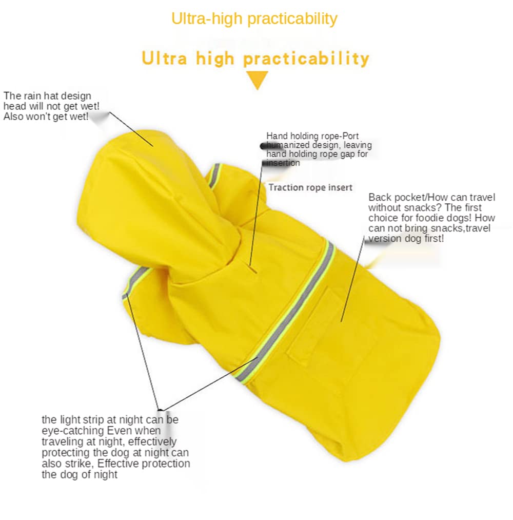 Chubasquero para perro, impermeable para mascotas, ropa para perro, impermeable, grande, para perros, suministros dorados para exteriores (rosa, XXL)