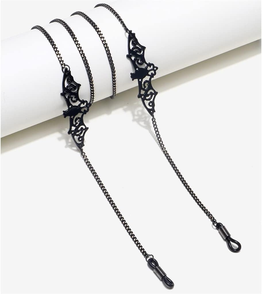 Metal Eyeglass Cord Black Hollow Pendant Handmade Eyeglass Chain (Color : E, Size : 1) (D 1)