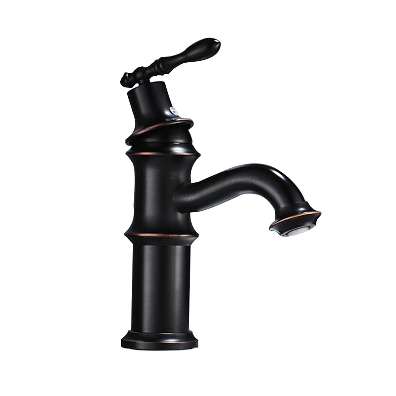 Robinet de salle de bain vintage en laiton noir mat au design rétro raffiné