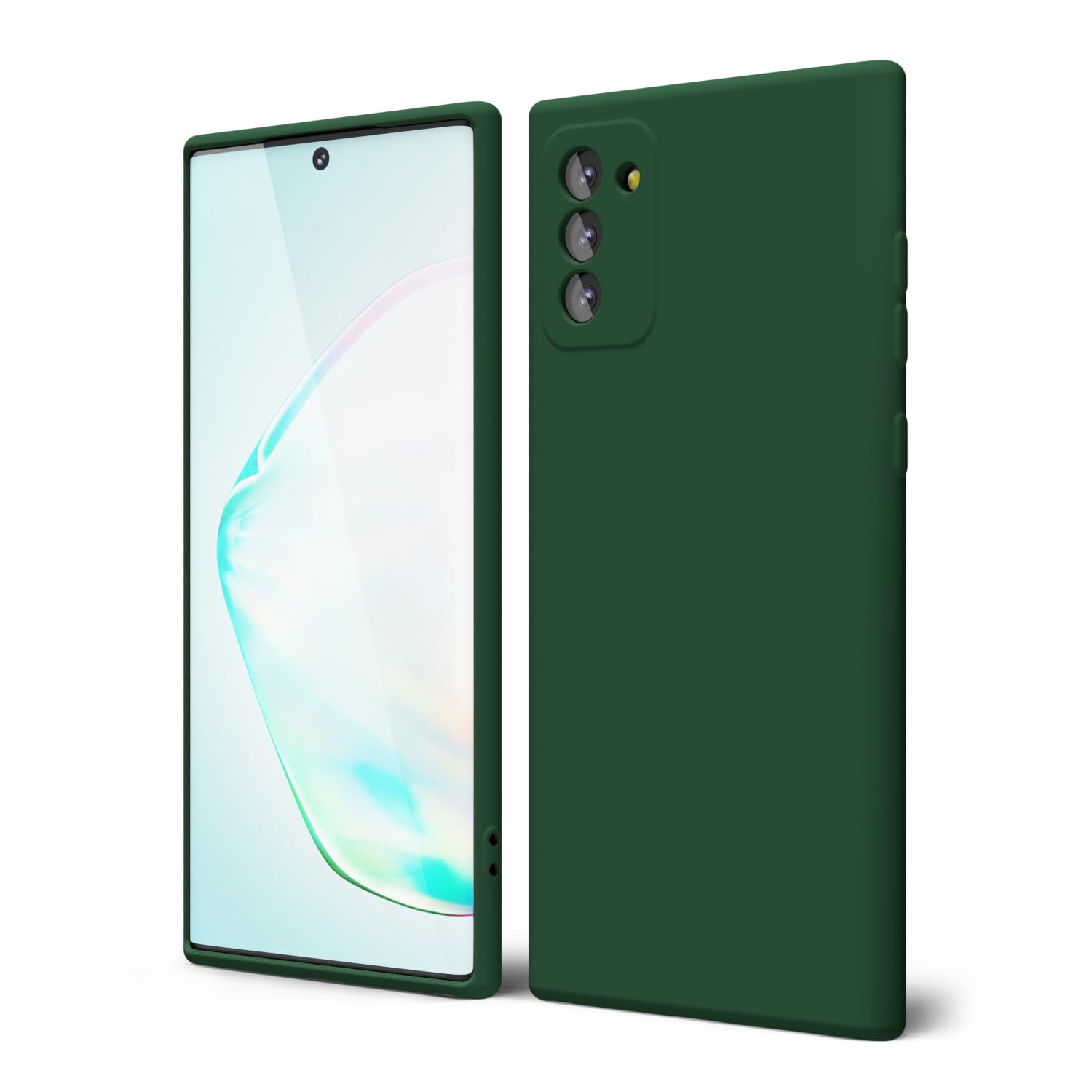 Funda de gel Note 10 verde oscuro con agarre suave protector 8