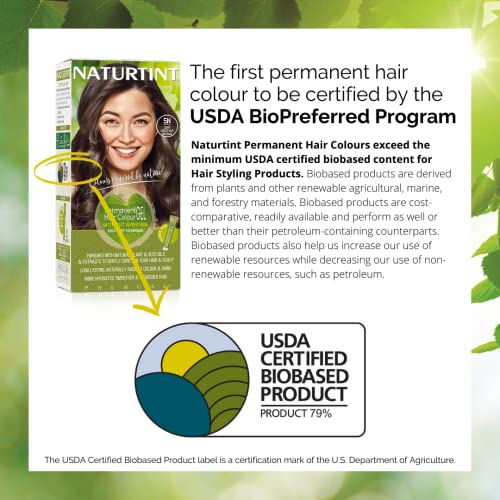 Naturtint Permanent Hair Color 5N Light Chestnut Brown (Pack Of 1), Ammonia Free, Vegan, Cruelty Free, Up To 100% Gray Coverage, Long Lasting Results #TOP5