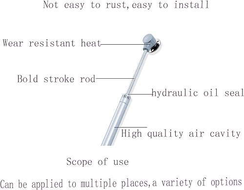 Miniatura 5 de Soporte de gas 20N, bisagra de puerta de gabinete, soporte de elevación de seguridad, soporte suave abierto e inferior y cojín retráctil para puerta