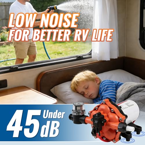 Image of YOUNGTREE 55-Series 12V RV Water Pressure Diaphragm Pump 7GPM 70PSI 12 Volt Five Chamber Water Washdown Pump Self Priming with Pressure Switch for RV, Garden, Irrigation, Boat, Home, Sprayer