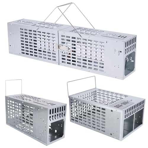 iMounTEK Humane Live Mouse Trap Reusable Metal Rat Rodent CageHunting Trap Cage Catch Release Continuous Capture Indoor Outdoor (2 Doors L)