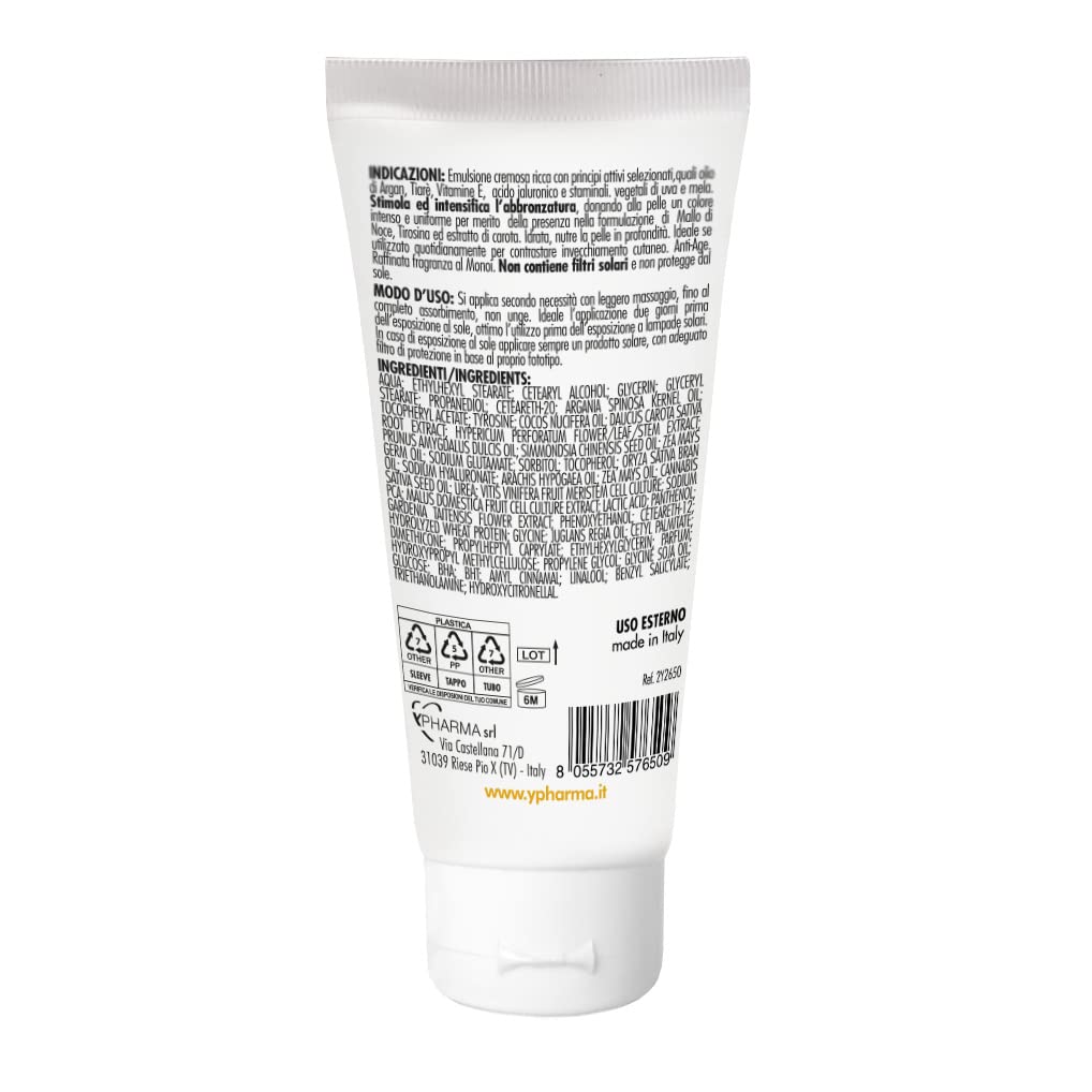 Ypharma Acceleratore Abbronzatura Viso e Corpo – Attivatore Melanina con Acido Ialuronico – Intensifica e Prepara la Pelle al Sole, Made in Italy