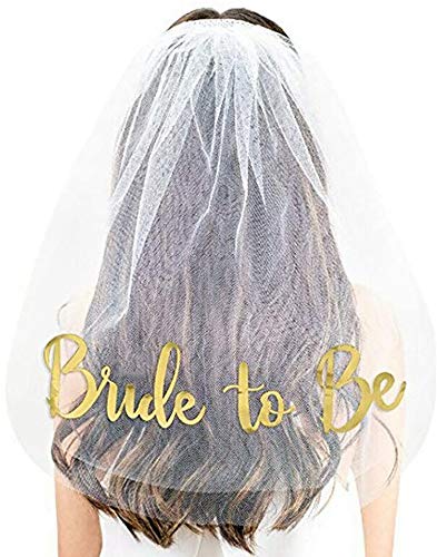 GadgetcKing Pettine per Velo Bianco con Oro Sposa da Essere Addio al Nubilato Pre Accessori per Feste di Matrimonio Accessori per Feste di Matrimonio