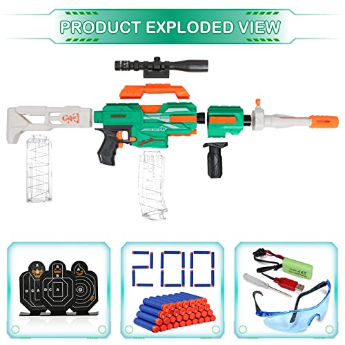 Toy Gun For Boys 8-12, Automatic Toy Gun With 200 Foam Bullets, Foam Dart Gun Toy Foam Blasters & Guns, Cool Kids Toys Xmas Birthday Gifts For 6-15 Years Old Boys Girls Kids Adults #TOP1