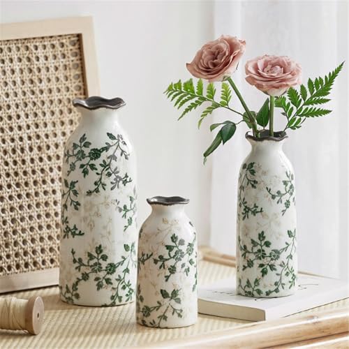 Ensemble de vases en céramique verte pour créer une ambiance zen et nature dans votre chambre - 4