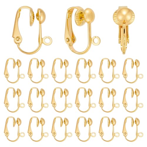 PandaHall- 10pcs Clip d'oreille Composants de Boucle d'oreille, pour des Oreilles Non...