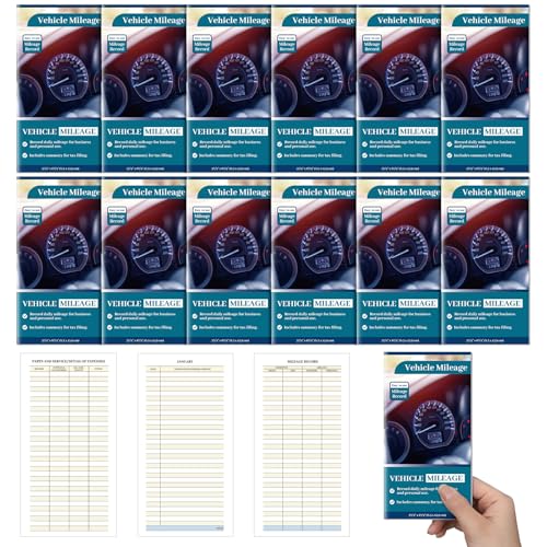 12 Pcs Mileage Log Book for Auto, Car, Vehicle 6.26 x 3.27 Inches...