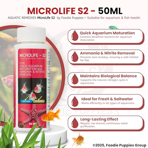 Image of Foodie Puppies Aquatic Remedies 2 in 1 Aquarium Medicine Combo - (Microlife + Stress Heal, 50ml Each) | Anti-Bacterial Effective Fish Skin Treatment for Fresh Water