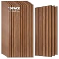 TO-TH Wood-Look Acoustic Wall Panels, 10 Pack 47.2” x 23.6” Acoustic Panels, Decorative Sound Absorbers Sound Dampening Panels for Home, Office, Basement, Cherry