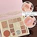 Ezyuanchly Lace 12 Color Eyeshadow Palette, Blendable Shimmer and Matte Nudes Shades, All In One Makeup Blush Highlighter, Pink