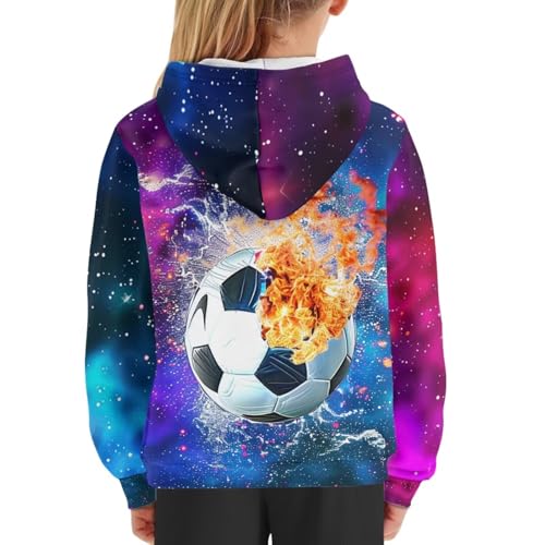 Image of WELLFLYHOM Boys Hooded Sweatshirts Hoodie Pullover Cool Graphic Crewneck Blouses Size 6-16