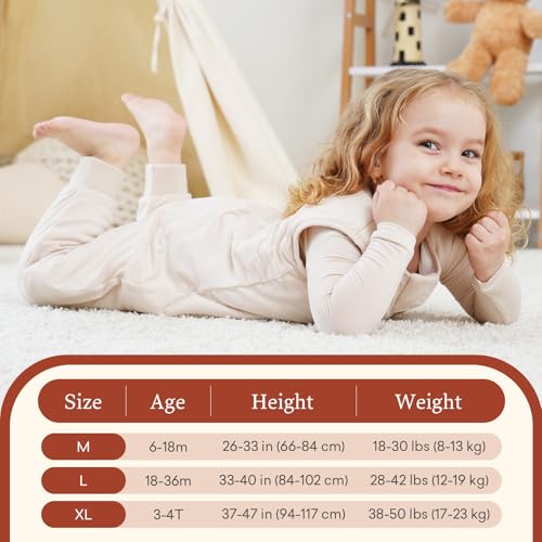 Image of 1.0 TOG Toddler Sleep Sack with Legs for Early Walkers, Wearable Blanket for Tall Walking Toddlers 18-36 Months