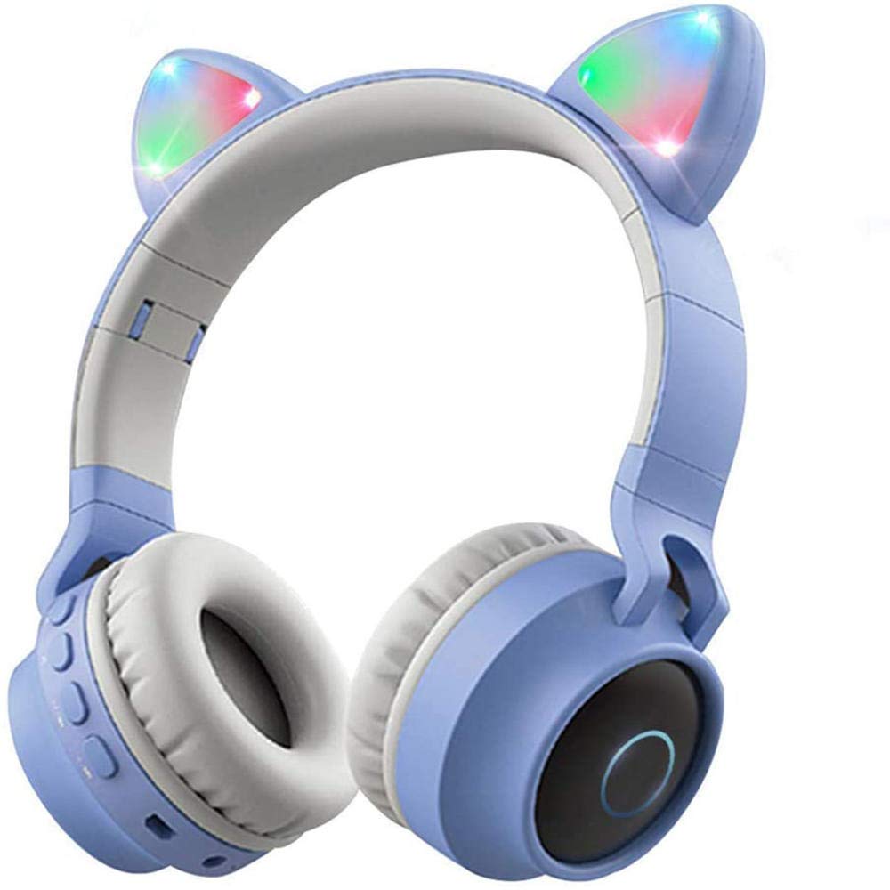 Bezprzewodowe słuchawki Bluetooth dla dzieci Kocie ucho Bluetooth LED Light Up Dziecięce słuchawki bezprzewodowe nauszne z mikrofonem Double the comfort