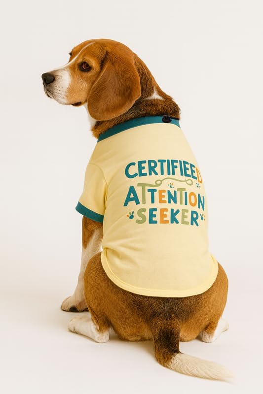 Image of Thunder Tails Adjustable Cotton Dog T-Shirt | Soft Fabric Pet Apparel for Small Dogs & Tiny Puppies | Ideal for Toy Poodle, 1-2 Month Old Pets | Easy to Wear Outfit for Dogs (Butter Yellow, M)