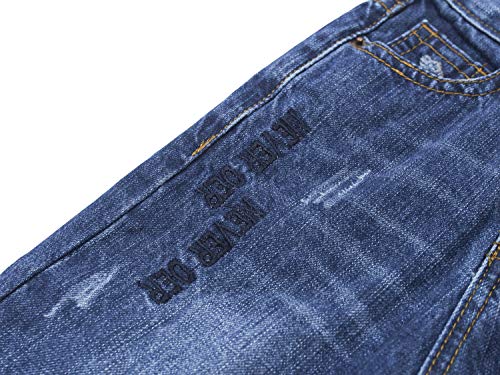 KIDSCOOL SPACE para bebês e meninas com estrela colorida bordada com punhos com punho rasgado, jeans