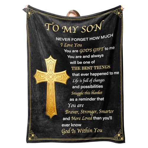Silkwishes Gifts for Adult Sons Blanket Gifts for Son from Mom Dad to My Son Boys Blanket Ideal Birthday Graduation for Teen & Adult Sons(50x60)