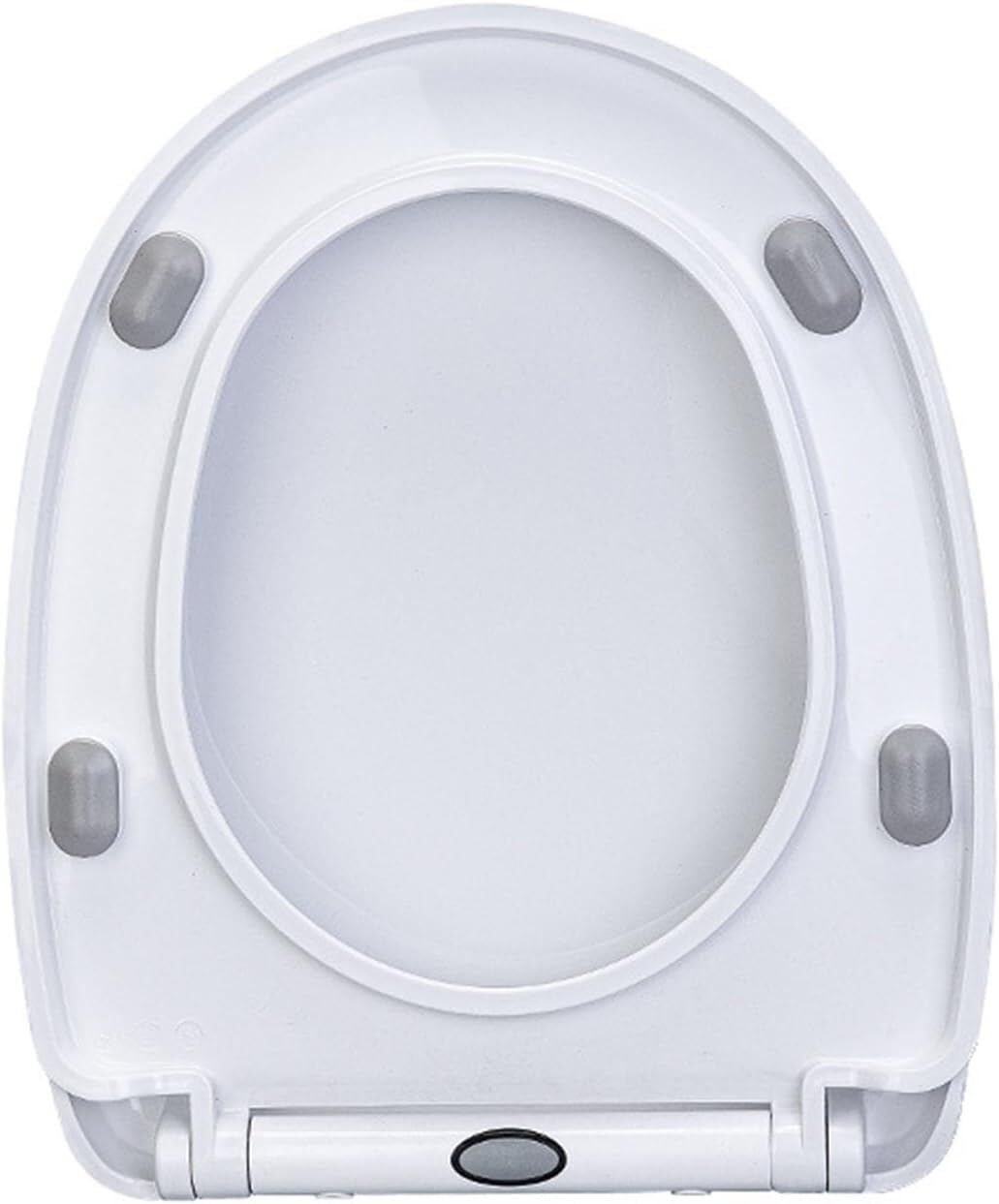 Abattant de toilette blanc en U à fermeture douce et charnières réglables