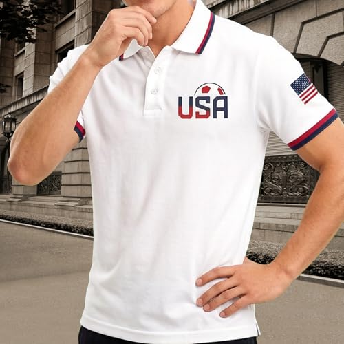 Short Sleeve Polo Shirts for Men Classic Regular Fit Moisture Wicking Performance for Golf Outdoor Leisure Activities White - image 2