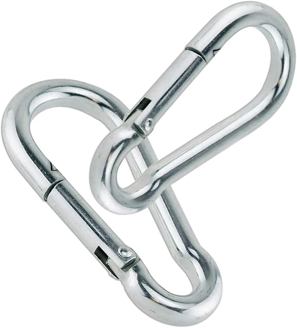 2 X Carabina Snap Hook Clip Heavy Duty Mega Strong Steel Zinc Plated Locking Carabiner HIGH SS8® Quality