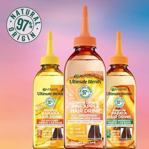 Garnier Instant Lamellar Water, Rinse-Out, Liquid Conditioner, For Long Dull Hair, Ultimate Blends Glowing Lengths Pineapple, Hair Drink, 200ml - Image 7